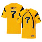 Men's West Virginia Mountaineers NCAA #7 Daryl Worley Yellow Authentic Nike Retro Stitched College Football Jersey JN15Q28JD